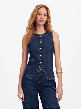 NWT Madewell denim crewneck vest size 00